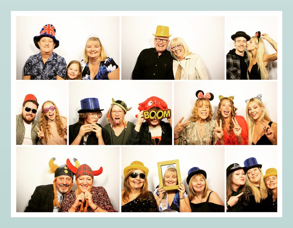 Guests enjoying the Twenty20 photo booth at a wedding
