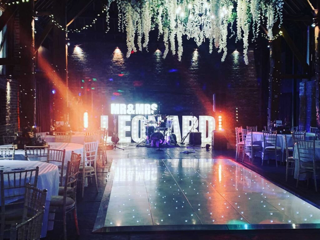 LED dance floor at a Kent wedding – image 1